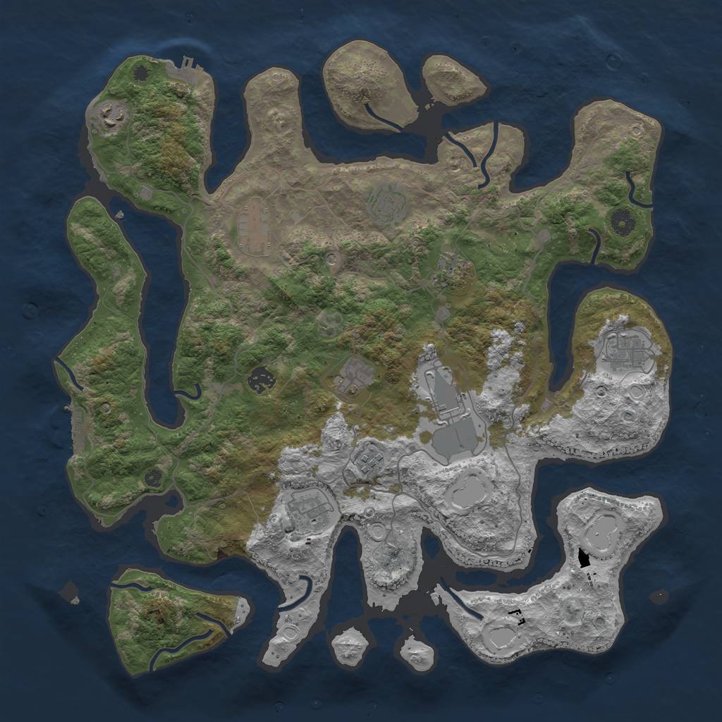 Rust Map: Procedural Map, Size: 4250, Seed: 238519, 18 Monuments