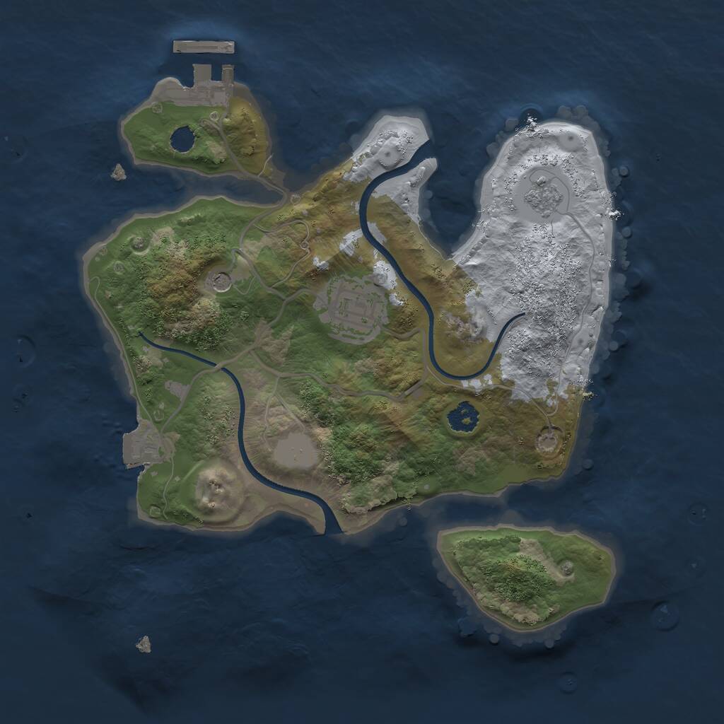 Rust Map: Procedural Map, Size: 2400, Seed: 35, 5 Monuments