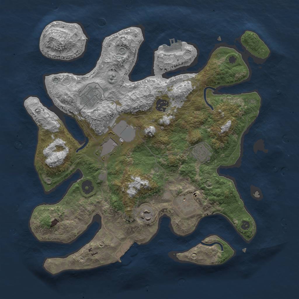 Rust Map: Procedural Map, Size: 3500, Seed: 2114821871, 14 Monuments