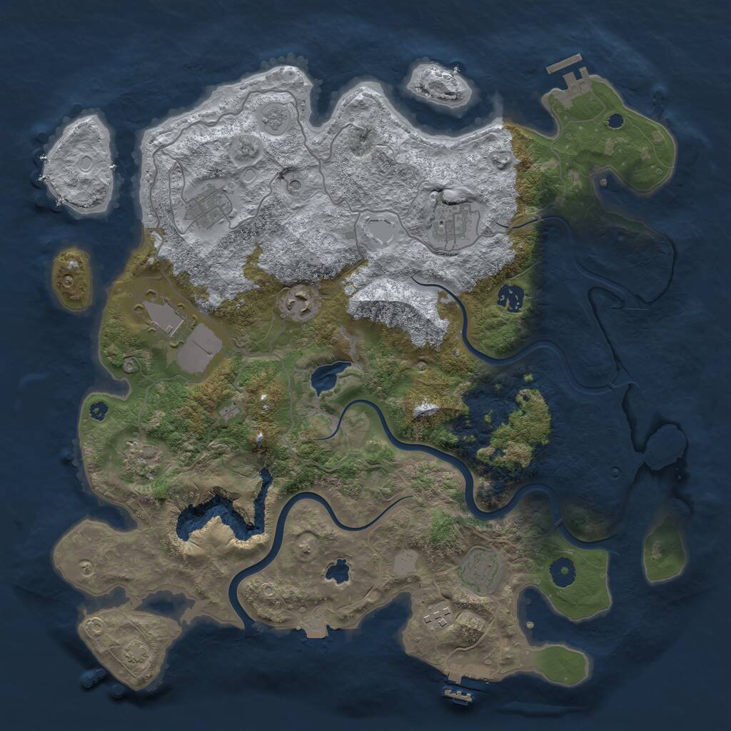 Rust Map: Procedural Map, Size: 4000, Seed: 176303903, 14 Monuments