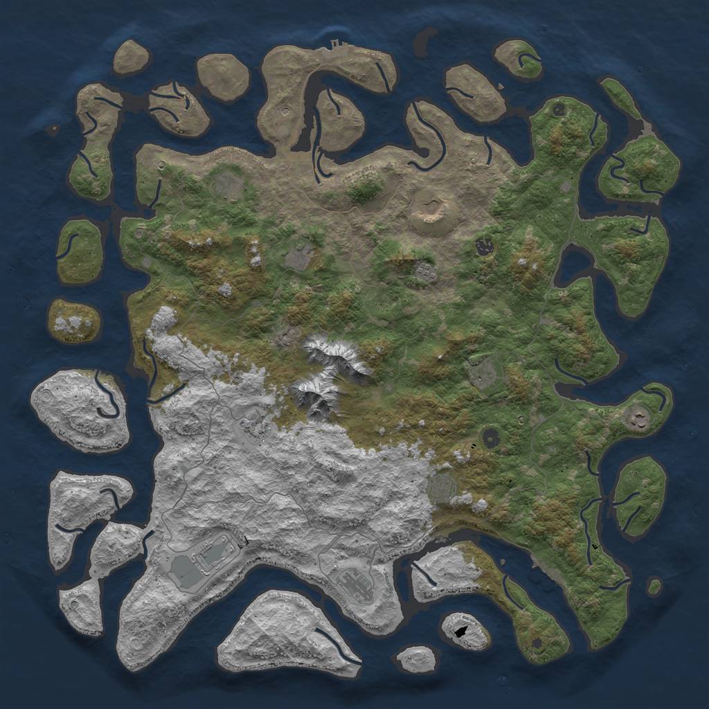 Rust Map: Procedural Map, Size: 5750, Seed: 33, 19 Monuments