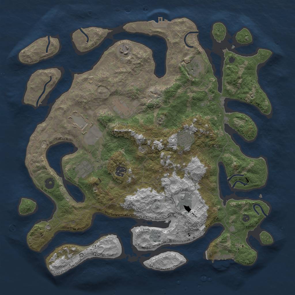 Rust Map: Procedural Map, Size: 4100, Seed: 48565351, 17 Monuments