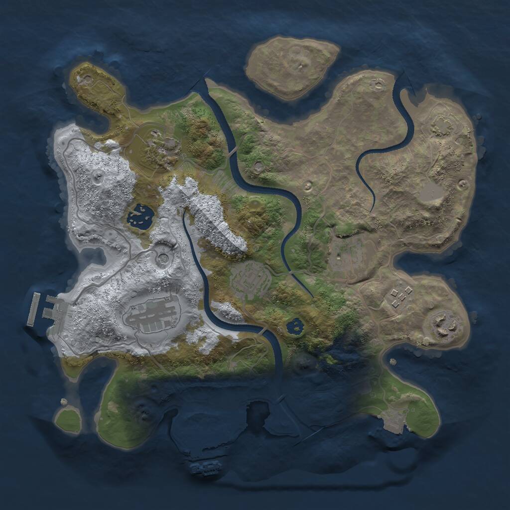 Rust Map: Procedural Map, Size: 3000, Seed: 557684767, 12 Monuments