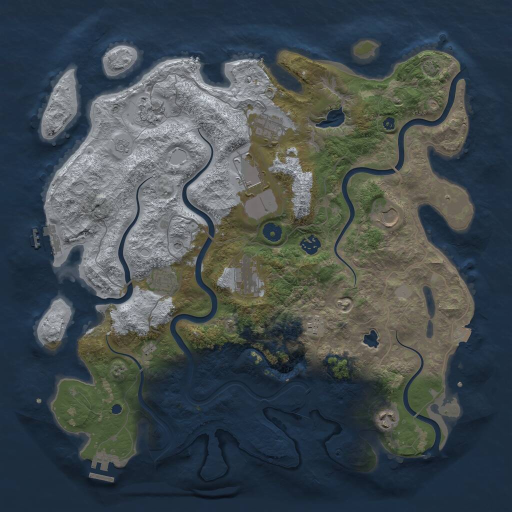 Rust Map: Procedural Map, Size: 4100, Seed: 32296706, 15 Monuments