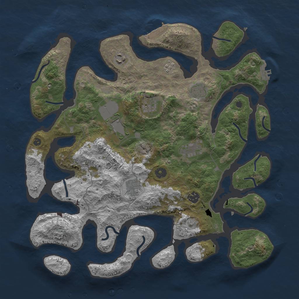 Rust Map: Procedural Map, Size: 4000, Seed: 779796396, 15 Monuments