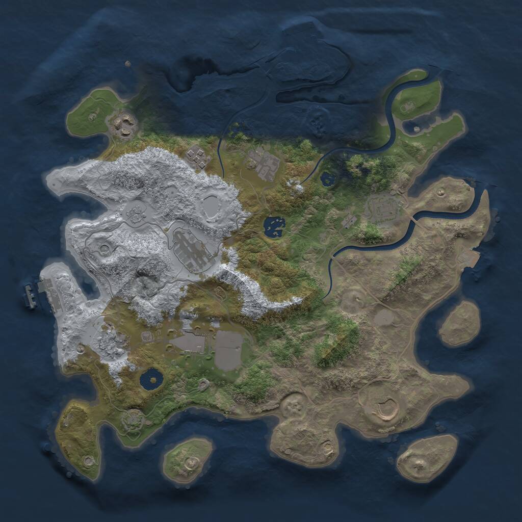 Rust Map: Procedural Map, Size: 3526, Seed: 889972660, 15 Monuments