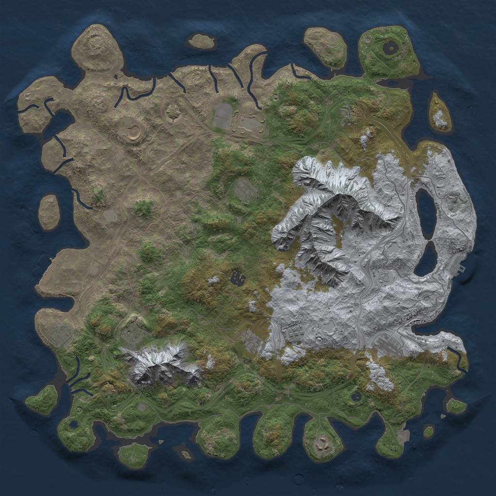 Rust Map: Procedural Map, Size: 5000, Seed: 922894458, 19 Monuments