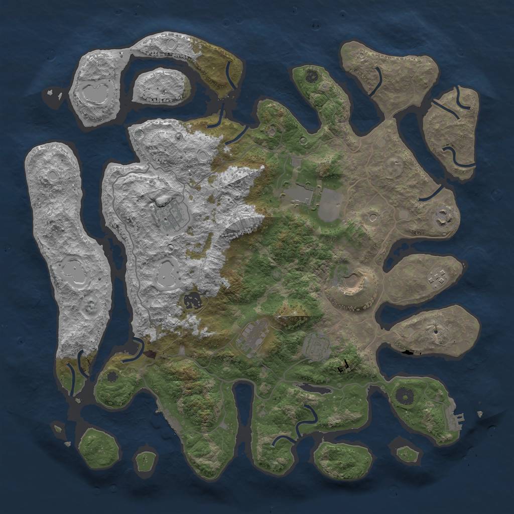 Rust Map: Procedural Map, Size: 4250, Seed: 1920, 16 Monuments