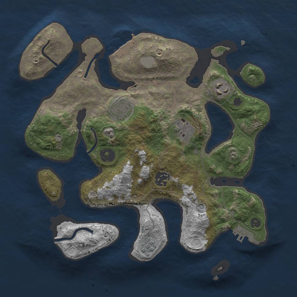 Rust Map: Procedural Map, Size: 3000, Seed: 1347346005, 13 Monuments