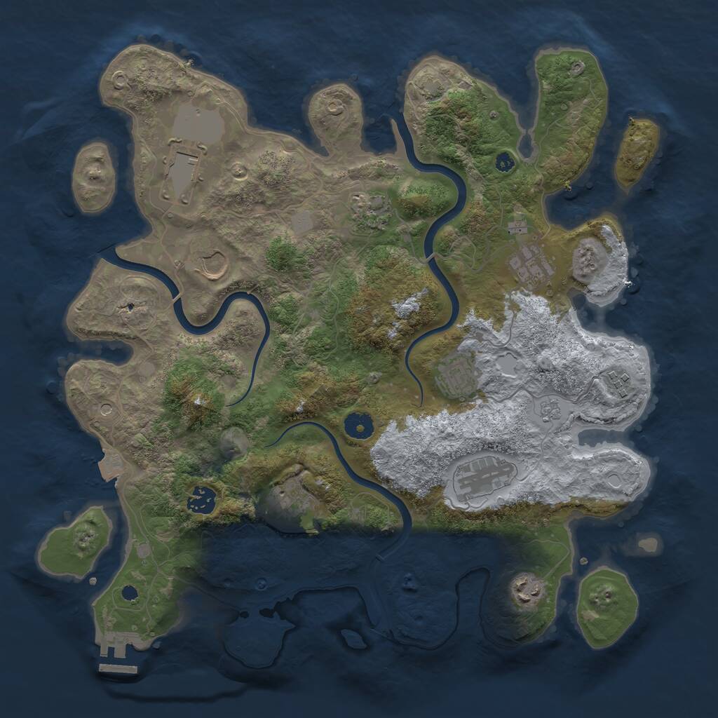 Rust Map: Procedural Map, Size: 3800, Seed: 922894458, 15 Monuments
