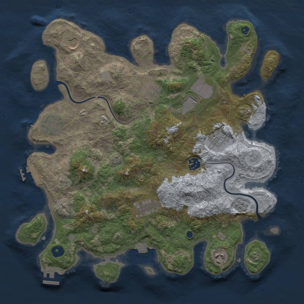 Rust Map: Procedural Map, Size: 3800, Seed: 922894458, 15 Monuments