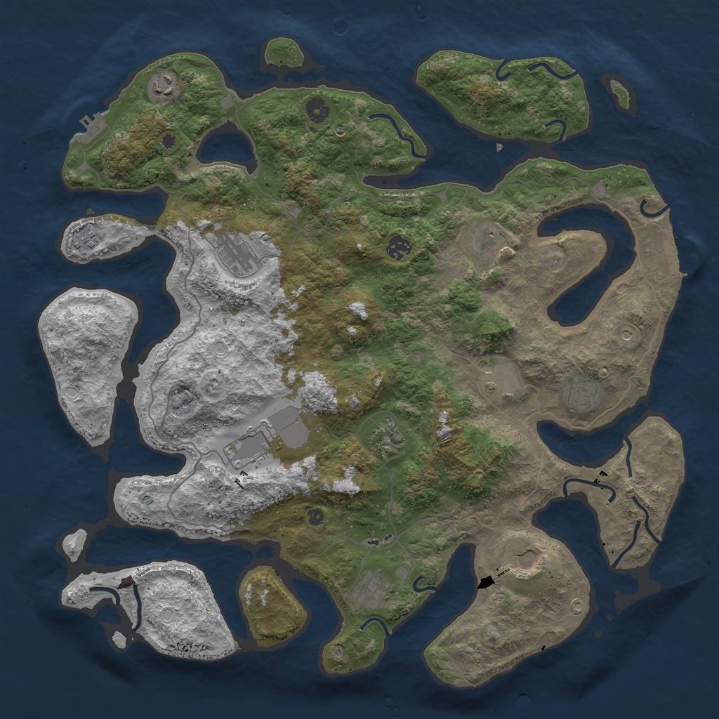 Rust Map: Procedural Map, Size: 4500, Seed: 4010184, 19 Monuments