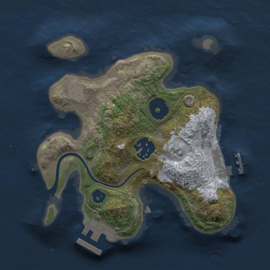 Rust Map: Procedural Map, Size: 2020, Seed: 472847, 4 Monuments