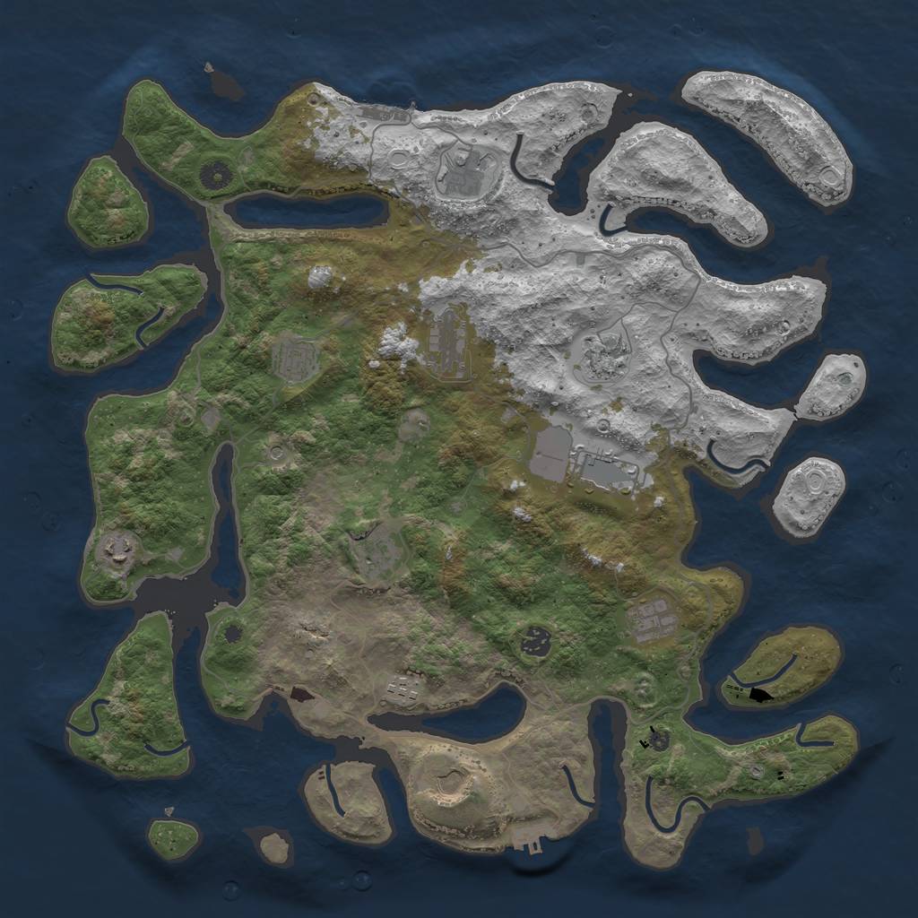 Rust Map: Procedural Map, Size: 4500, Seed: 1003, 19 Monuments