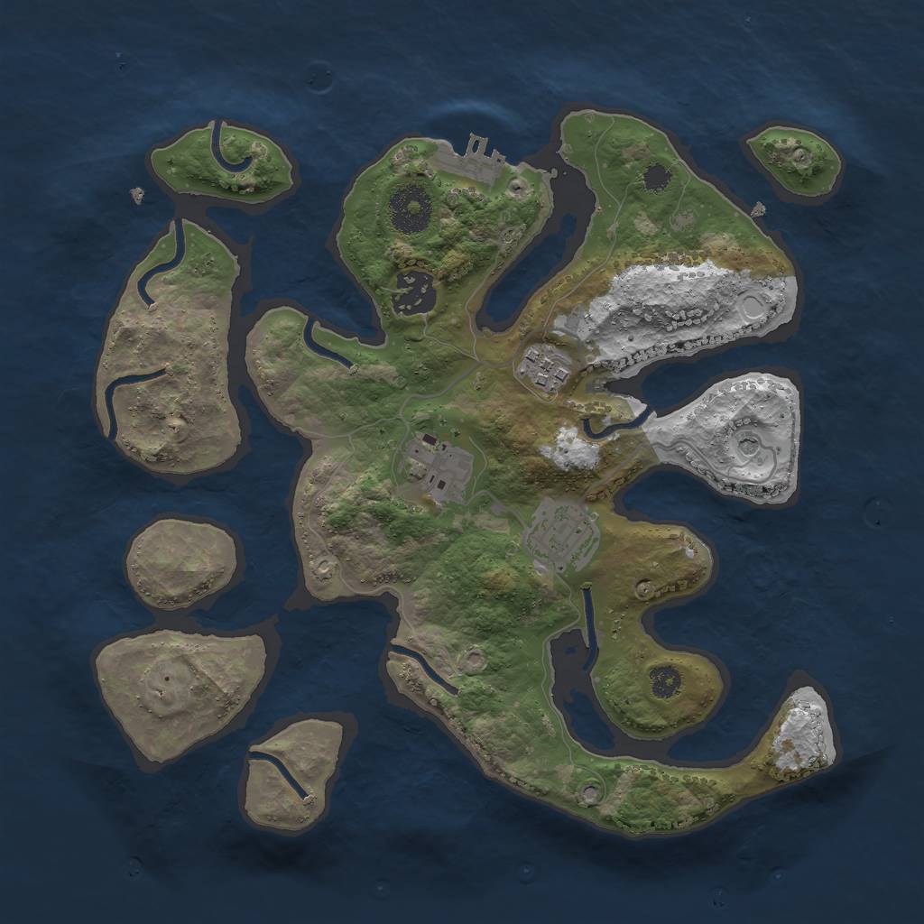 Rust Map: Procedural Map, Size: 3000, Seed: 669112, 11 Monuments