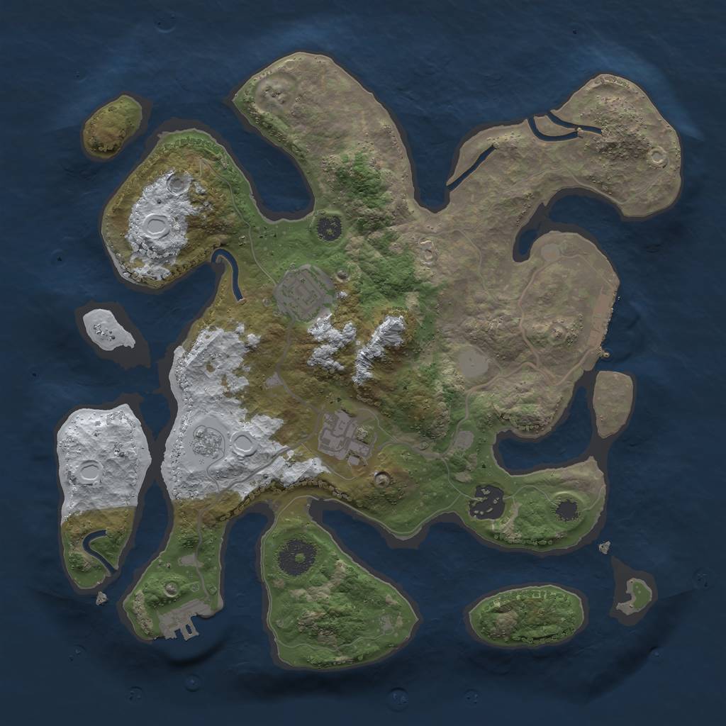Rust Map: Procedural Map, Size: 3000, Seed: 372507, 11 Monuments