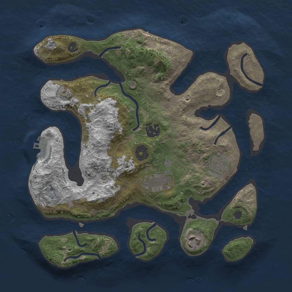Rust Map: Procedural Map, Size: 3000, Seed: 931075, 11 Monuments