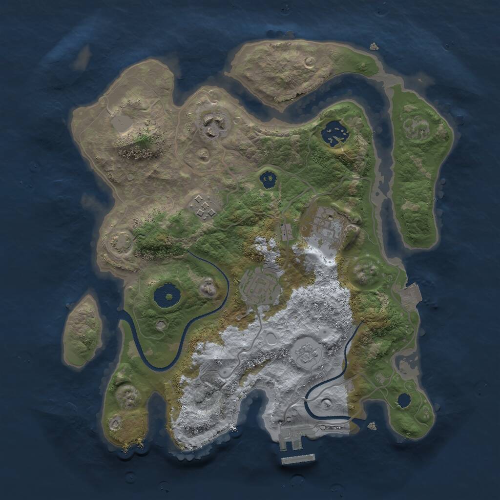 Rust Map: Procedural Map, Size: 3000, Seed: 982246, 9 Monuments