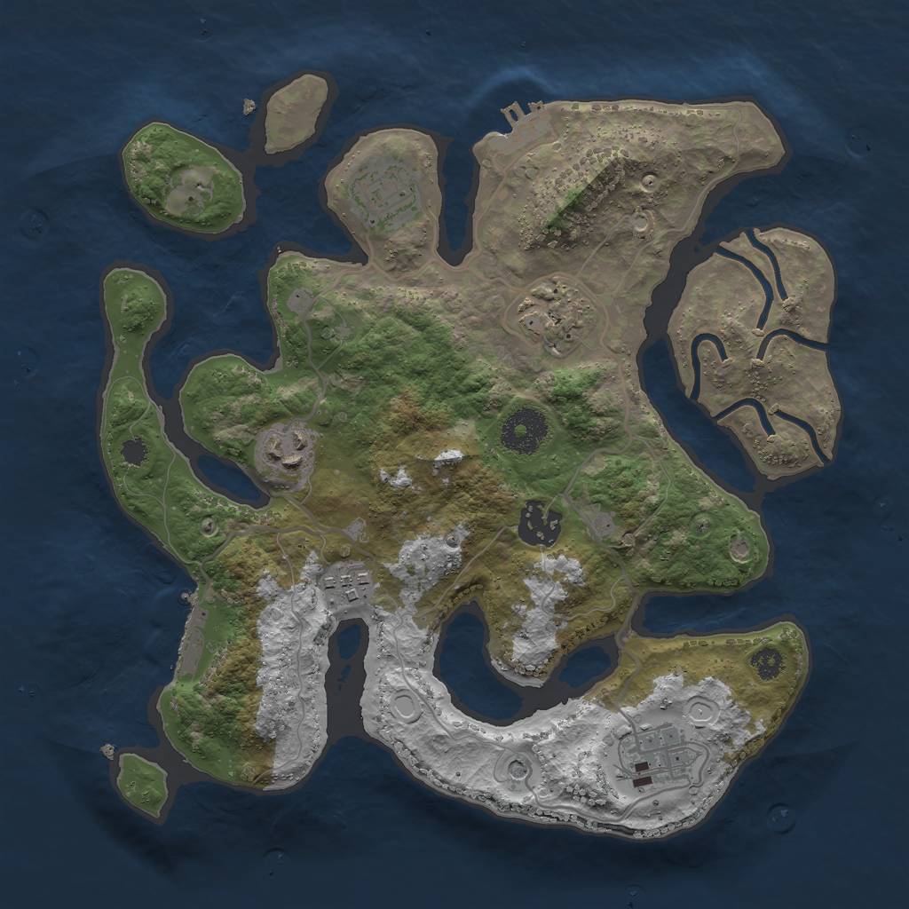 Rust Map: Procedural Map, Size: 3000, Seed: 138739, 14 Monuments