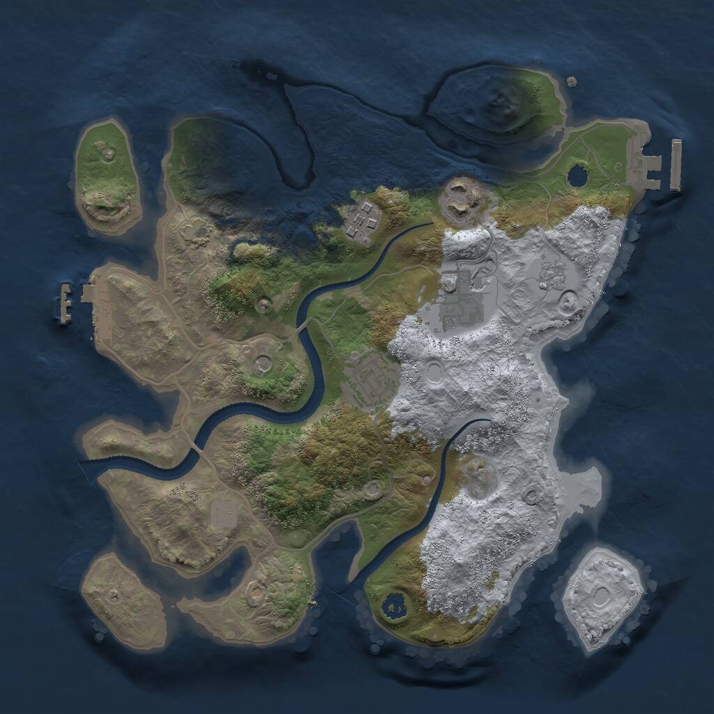 Rust Map: Procedural Map, Size: 2800, Seed: 67615, 10 Monuments