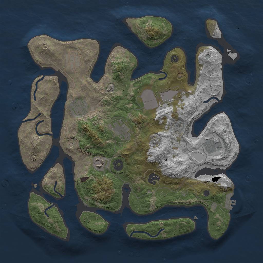 Rust Map: Procedural Map, Size: 3500, Seed: 328, 14 Monuments
