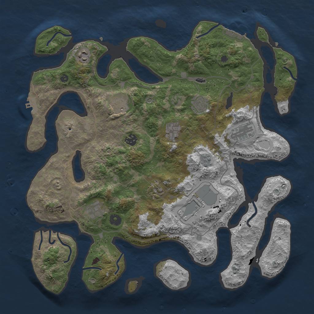 Rust Map: Procedural Map, Size: 4000, Seed: 920374, 18 Monuments