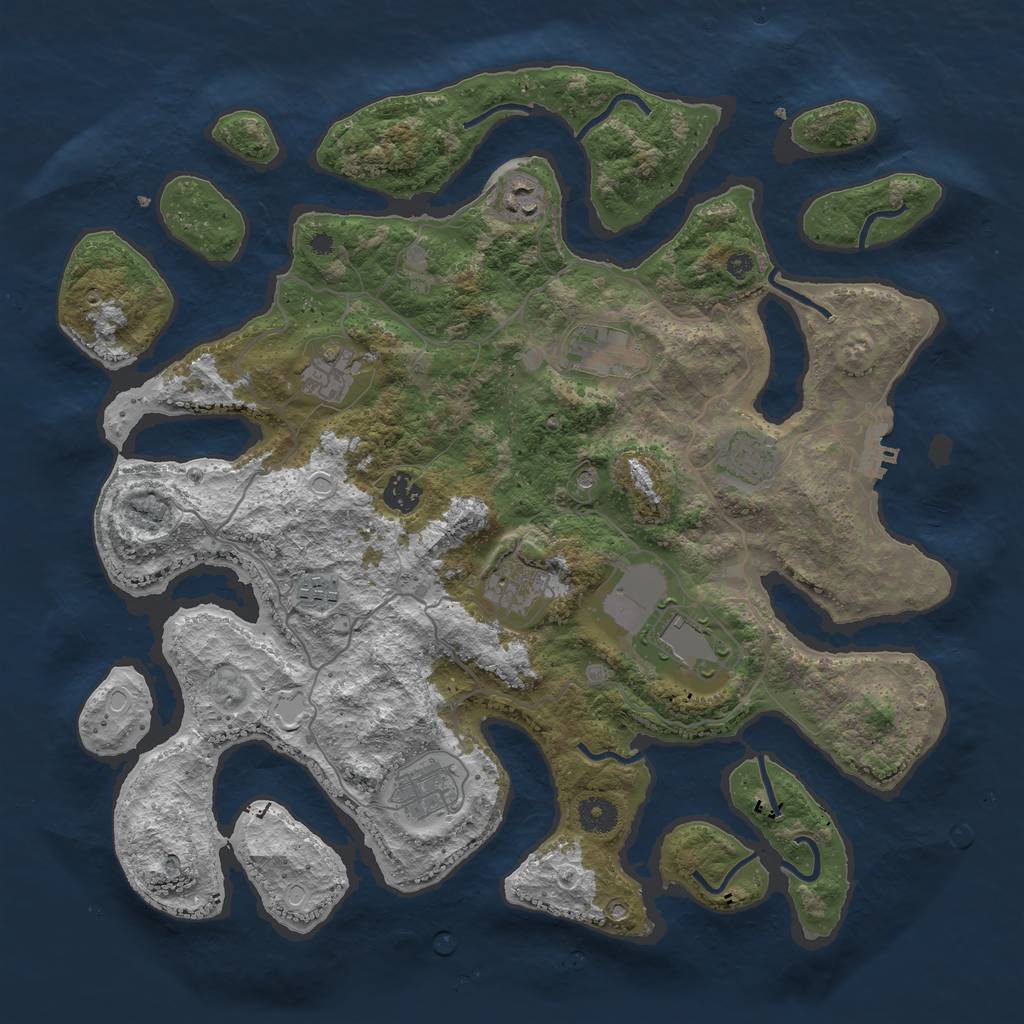 Rust Map: Procedural Map, Size: 4000, Seed: 62099, 16 Monuments