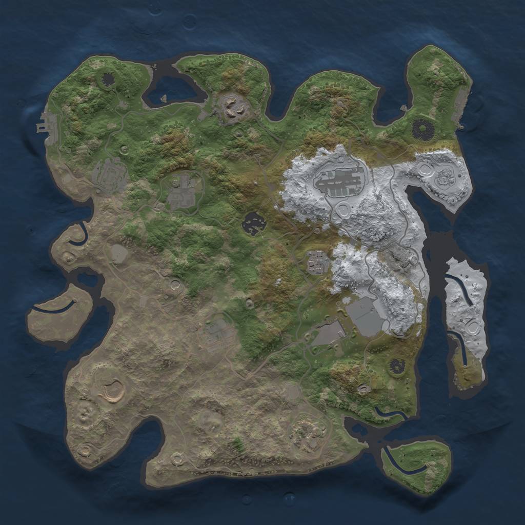 Rust Map: Procedural Map, Size: 3500, Seed: 510484902, 19 Monuments