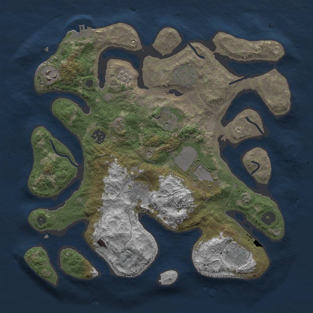 Rust Map: Procedural Map, Size: 3500, Seed: 426169, 15 Monuments
