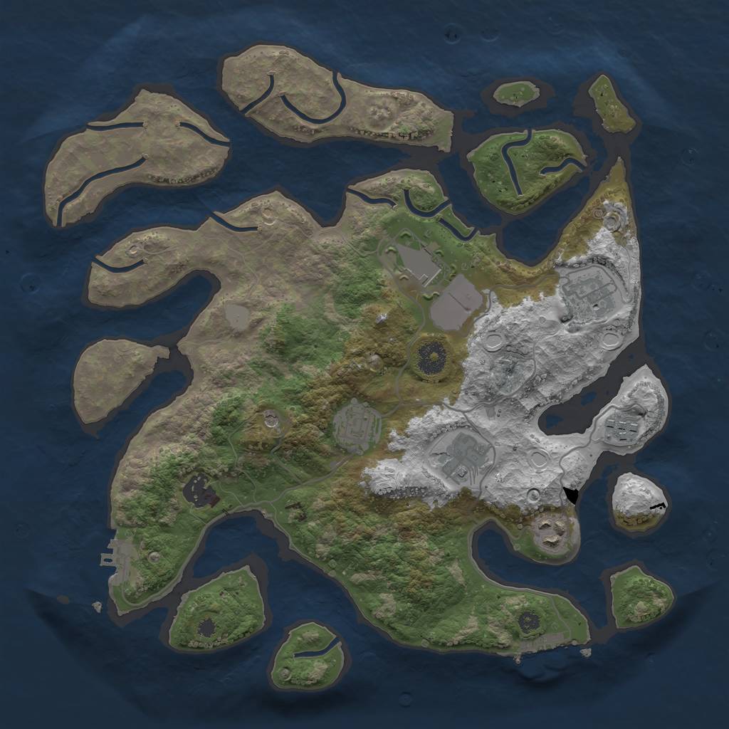 Rust Map: Procedural Map, Size: 3500, Seed: 1113, 15 Monuments