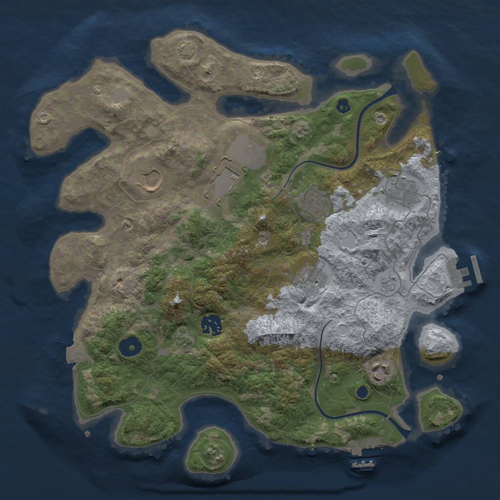 Rust Map: Procedural Map, Size: 3500, Seed: 1113, 13 Monuments