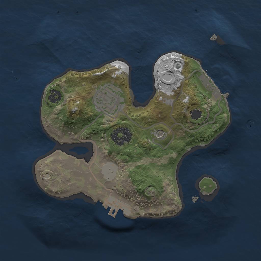 Rust Map: Procedural Map, Size: 2000, Seed: 195628, 9 Monuments