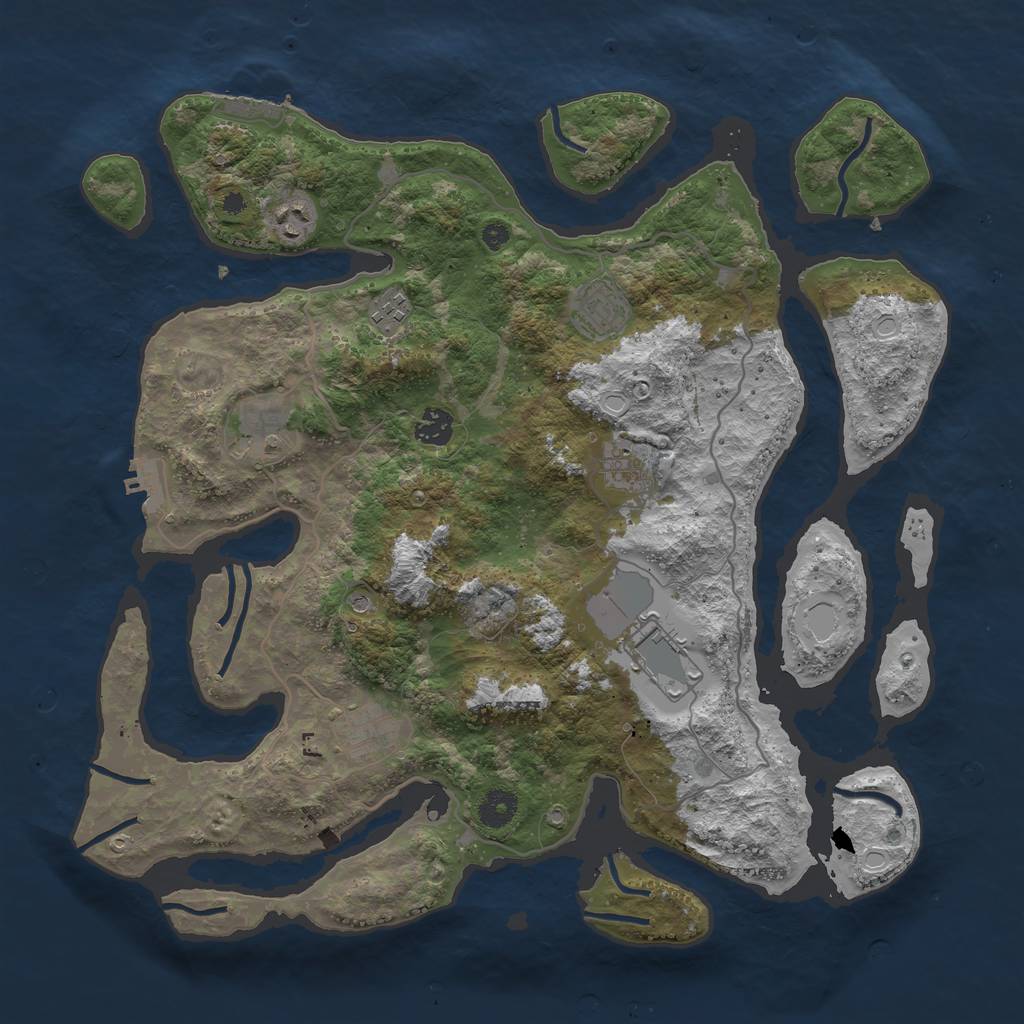 Rust Map: Procedural Map, Size: 4000, Seed: 862246664, 16 Monuments