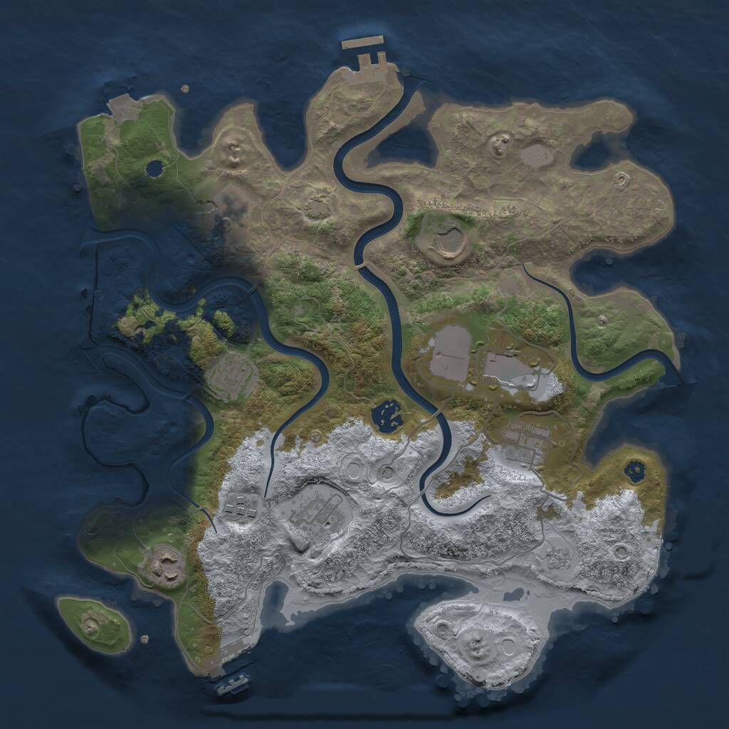 Rust Map: Procedural Map, Size: 3500, Seed: 23510914, 15 Monuments