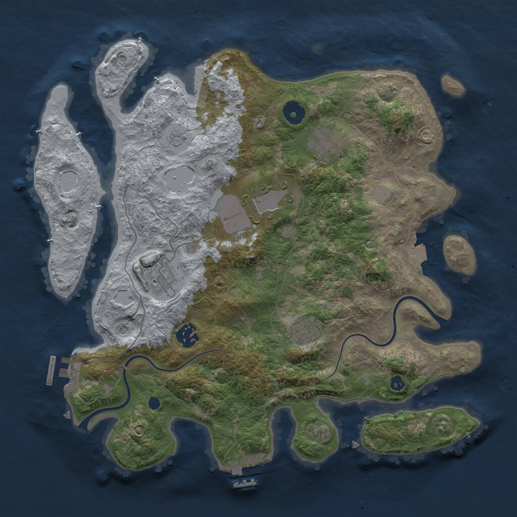 Rust Map: Procedural Map, Size: 3500, Seed: 1782312284, 11 Monuments