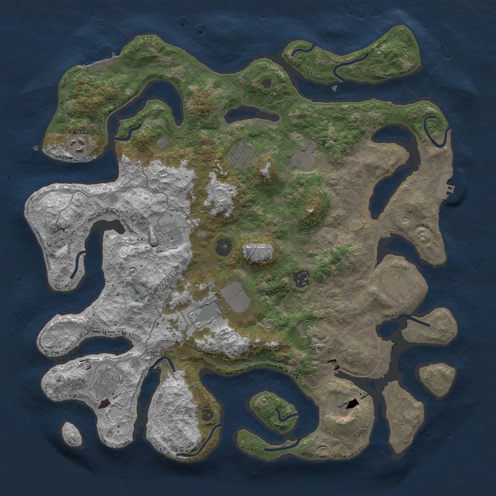 Rust Map: Procedural Map, Size: 4250, Seed: 946727, 19 Monuments