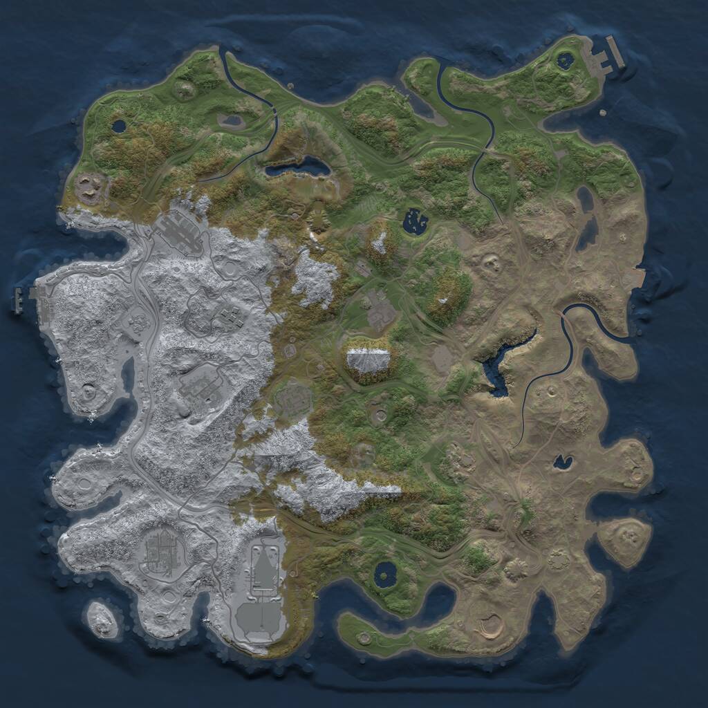 Rust Map: Procedural Map, Size: 4250, Seed: 946727, 17 Monuments