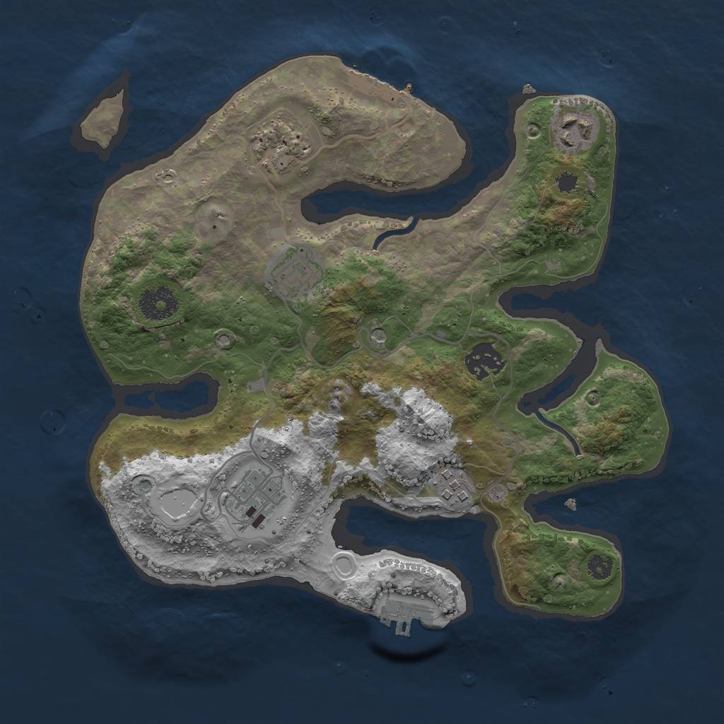 Rust Map: Procedural Map, Size: 3000, Seed: 1020021099, 14 Monuments