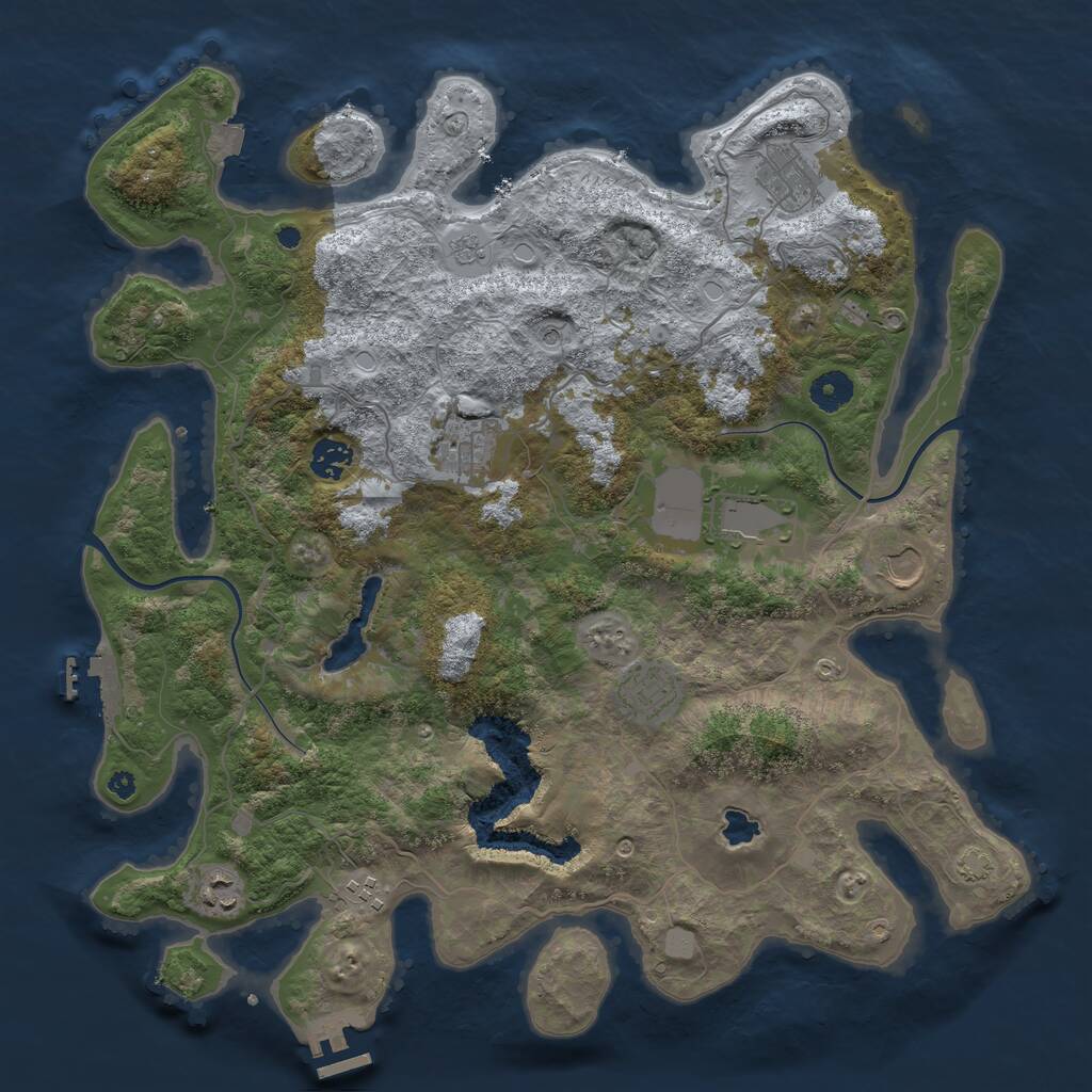 Rust Map: Procedural Map, Size: 4000, Seed: 1489761258, 14 Monuments