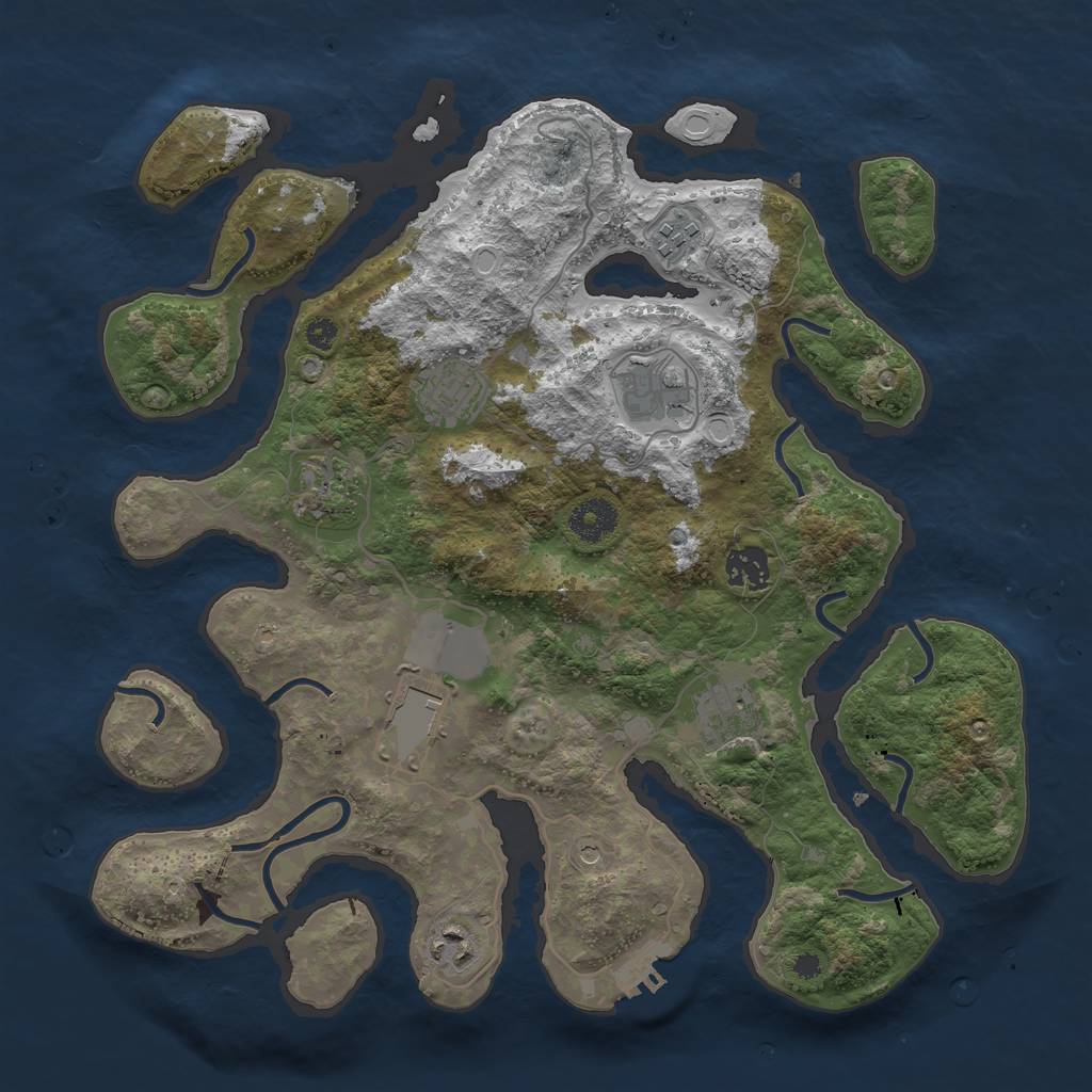 Rust Map: Procedural Map, Size: 3600, Seed: 10900902, 15 Monuments