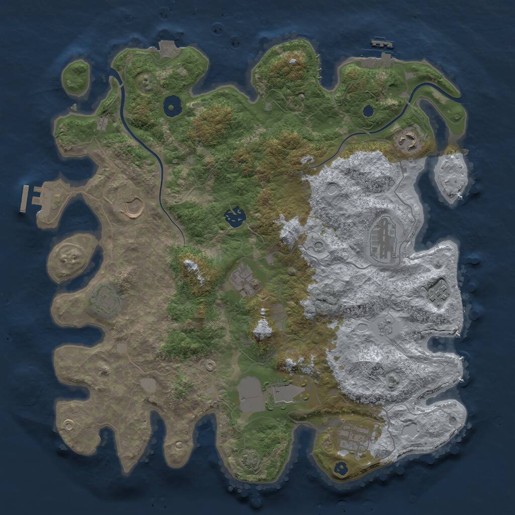Rust Map: Procedural Map, Size: 3800, Seed: 57635789, 15 Monuments