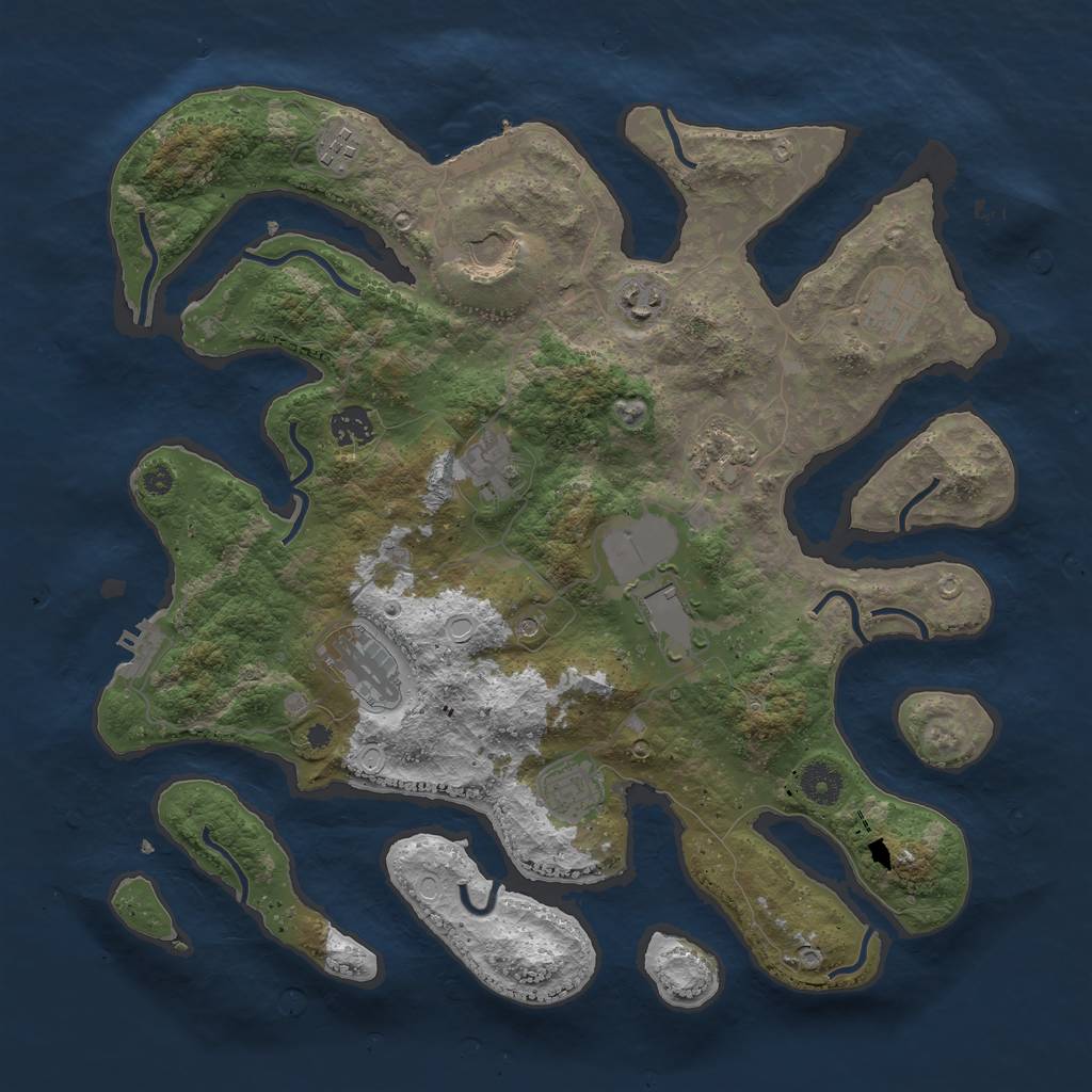 Rust Map: Procedural Map, Size: 3900, Seed: 59769752, 18 Monuments