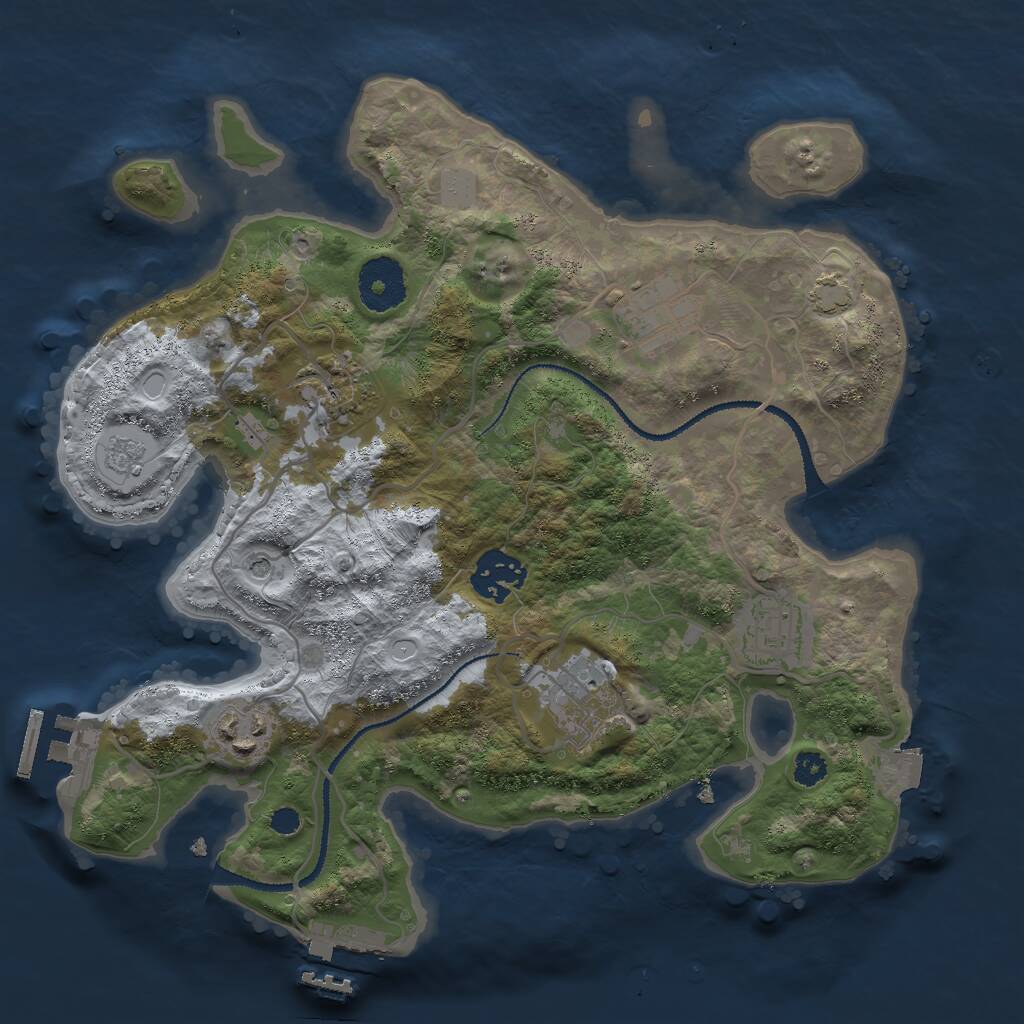 Rust Map: Procedural Map, Size: 3000, Seed: 1641454200, 12 Monuments