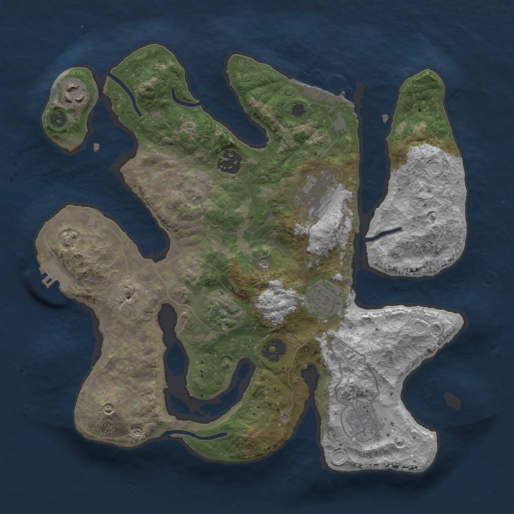 Rust Map: Procedural Map, Size: 3250, Seed: 9232021, 14 Monuments