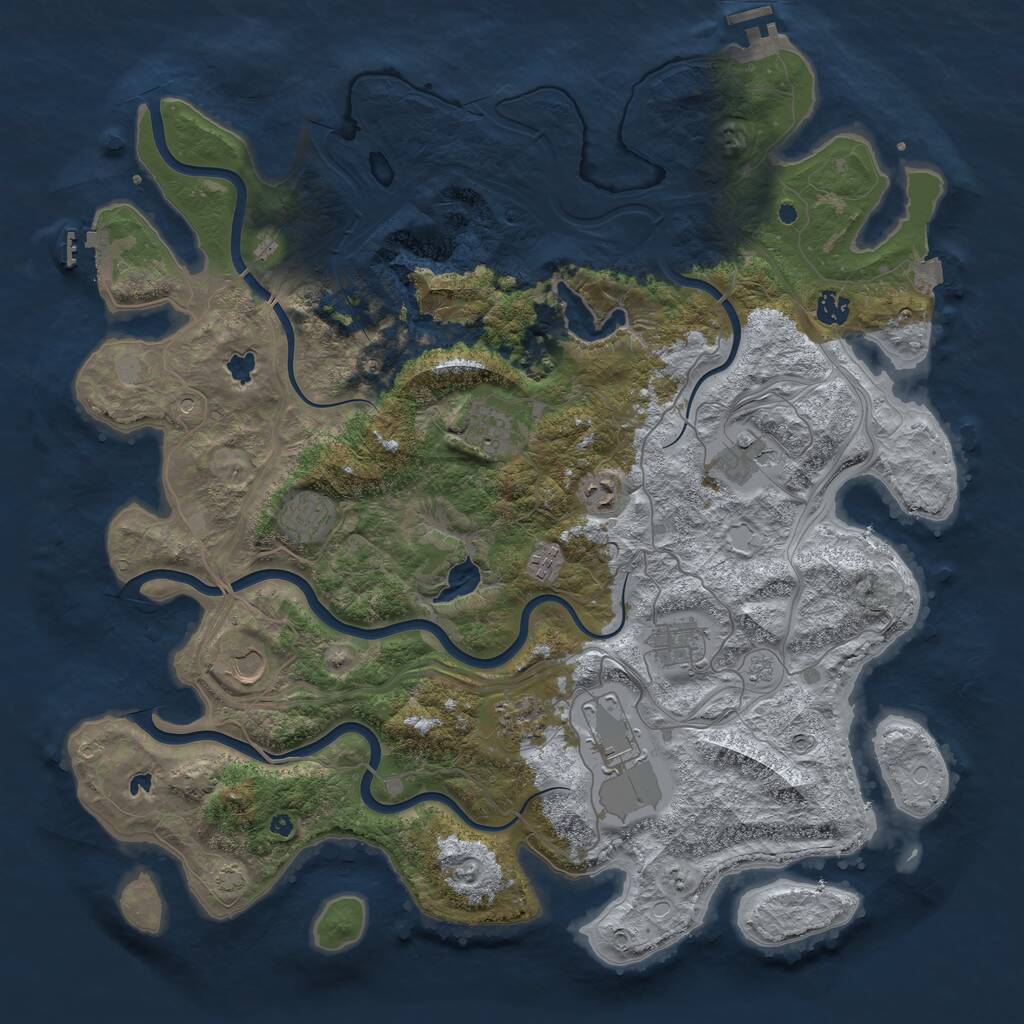 Rust Map: Procedural Map, Size: 4500, Seed: 9831764, 16 Monuments