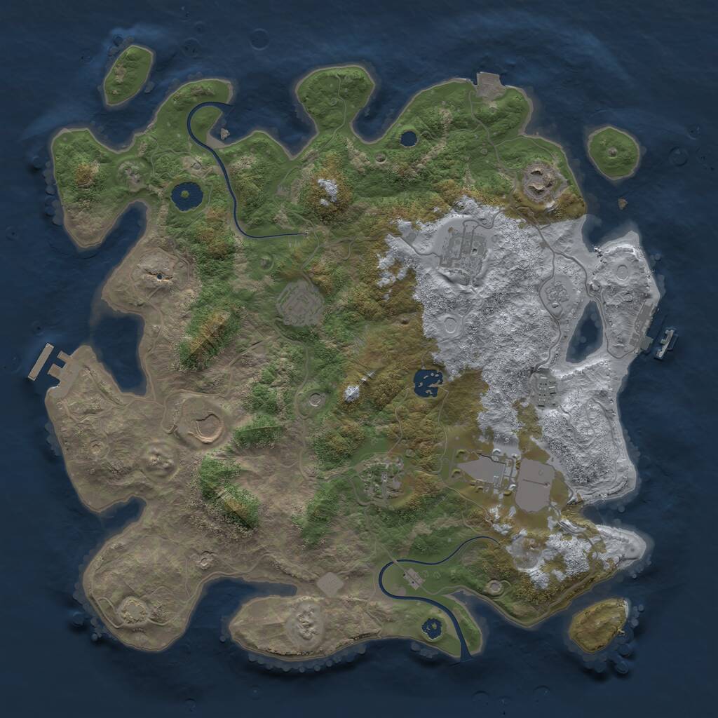 Rust Map: Procedural Map, Size: 3650, Seed: 14509013, 14 Monuments