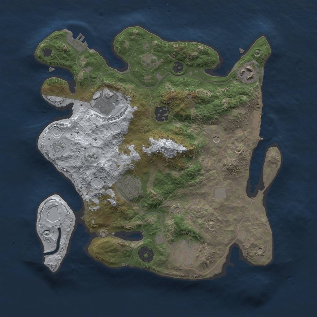 Rust Map: Procedural Map, Size: 3000, Seed: 333444432, 14 Monuments