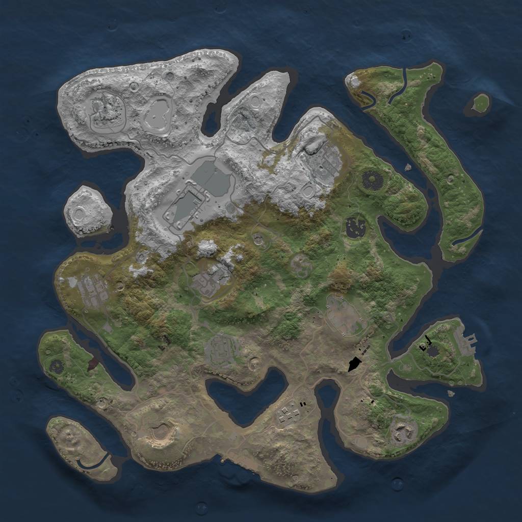 Rust Map: Procedural Map, Size: 3700, Seed: 731761839, 19 Monuments