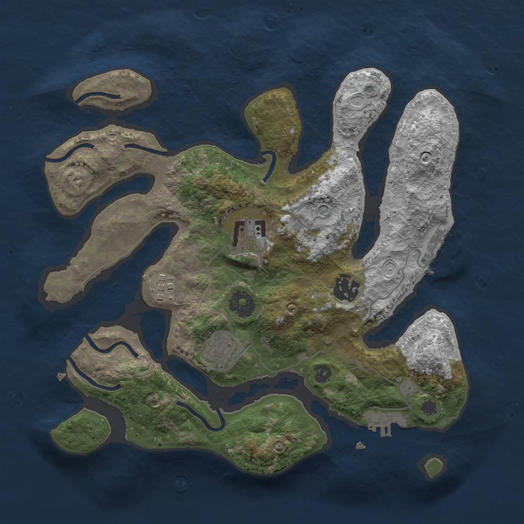 Rust Map: Procedural Map, Size: 3000, Seed: 130594, 12 Monuments