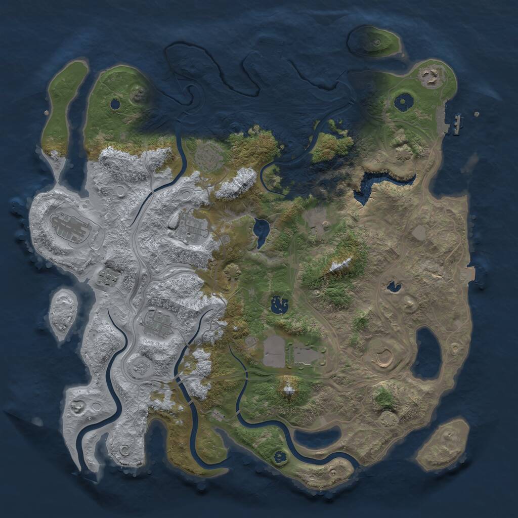 Rust Map: Procedural Map, Size: 4250, Seed: 935922, 16 Monuments